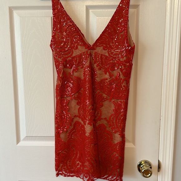NWT Red Free People Sequins Dress - Picture 3 of 4